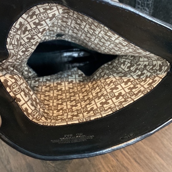 Tory Burch Corey Mid Calf Pebbled Leather Boot - Picture 9 of 16